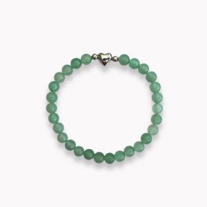 Kugelarmband Aventurin grün mit zartem Herz