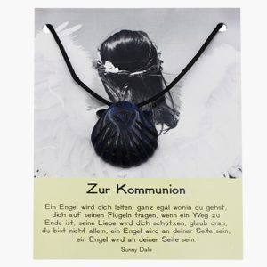 „Zur Kommunion” Sodalith Jakobsmuschel Anhänger auf großer Karte