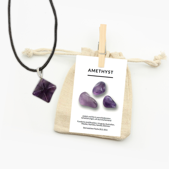 Merkaba Anhänger aus Amethyst – Bild 2