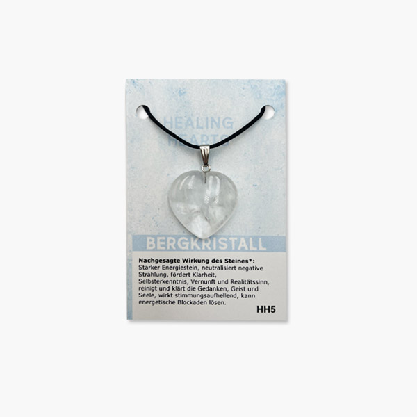 Healing Hearts Herz Anhänger Bergkristall auf kleiner Karte