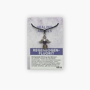 Healing Angels Regenbogenfluorit Glücksengel Anhänger auf kleiner Karte