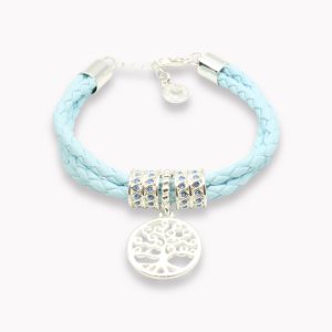 Armband Lebensbaum Equilibrium versilbert in Geschenkbox blau