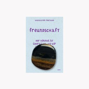 „Freundschaft“ – Tigerauge Taschenstein auf kleiner Karte