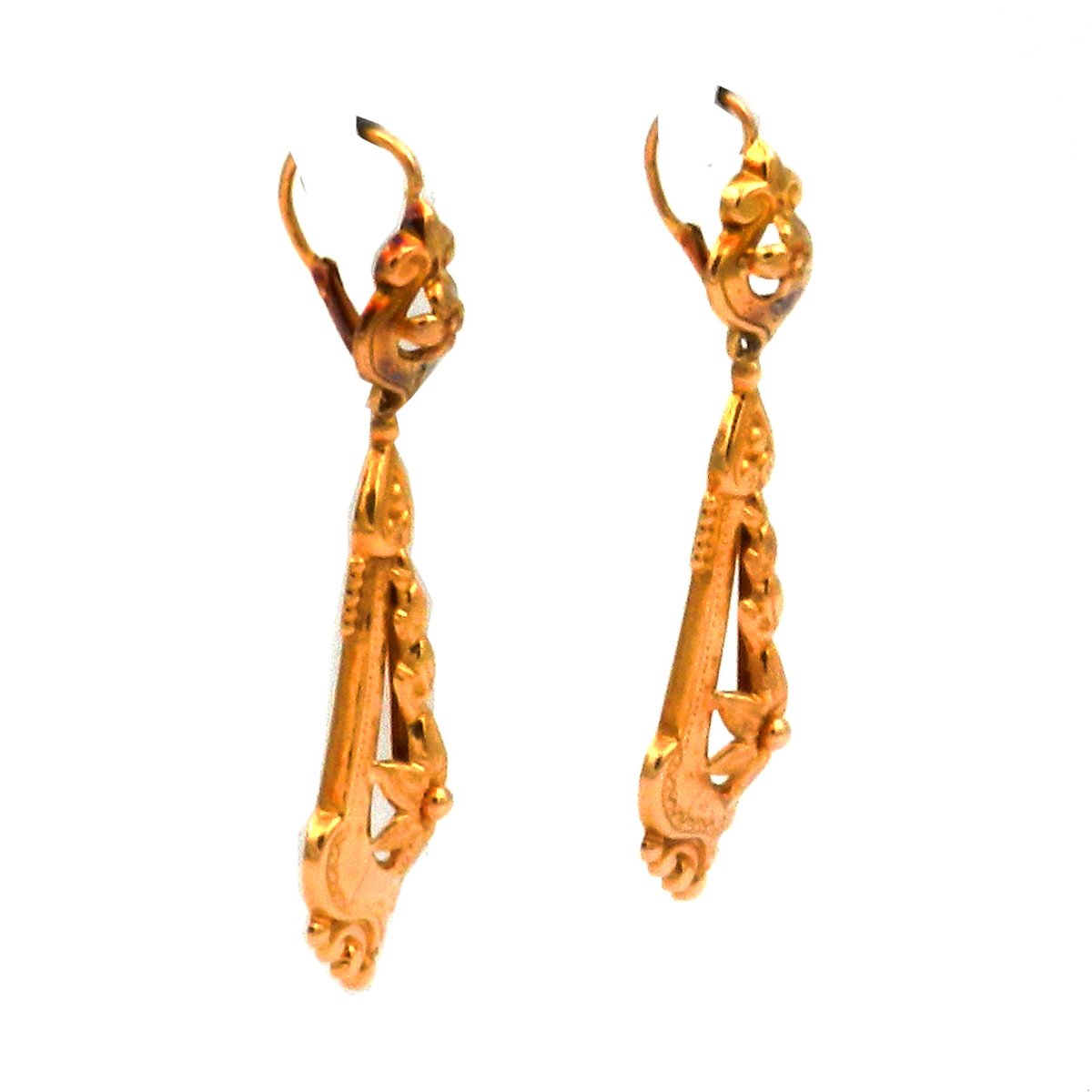 Biedermeier Gold Ohrringe aus 18K Gelbgold Süddeutsch um 1870 – Bild 5