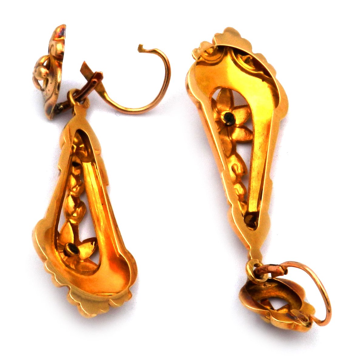 Biedermeier Gold Ohrringe aus 18K Gelbgold Süddeutsch um 1870 – Bild 6