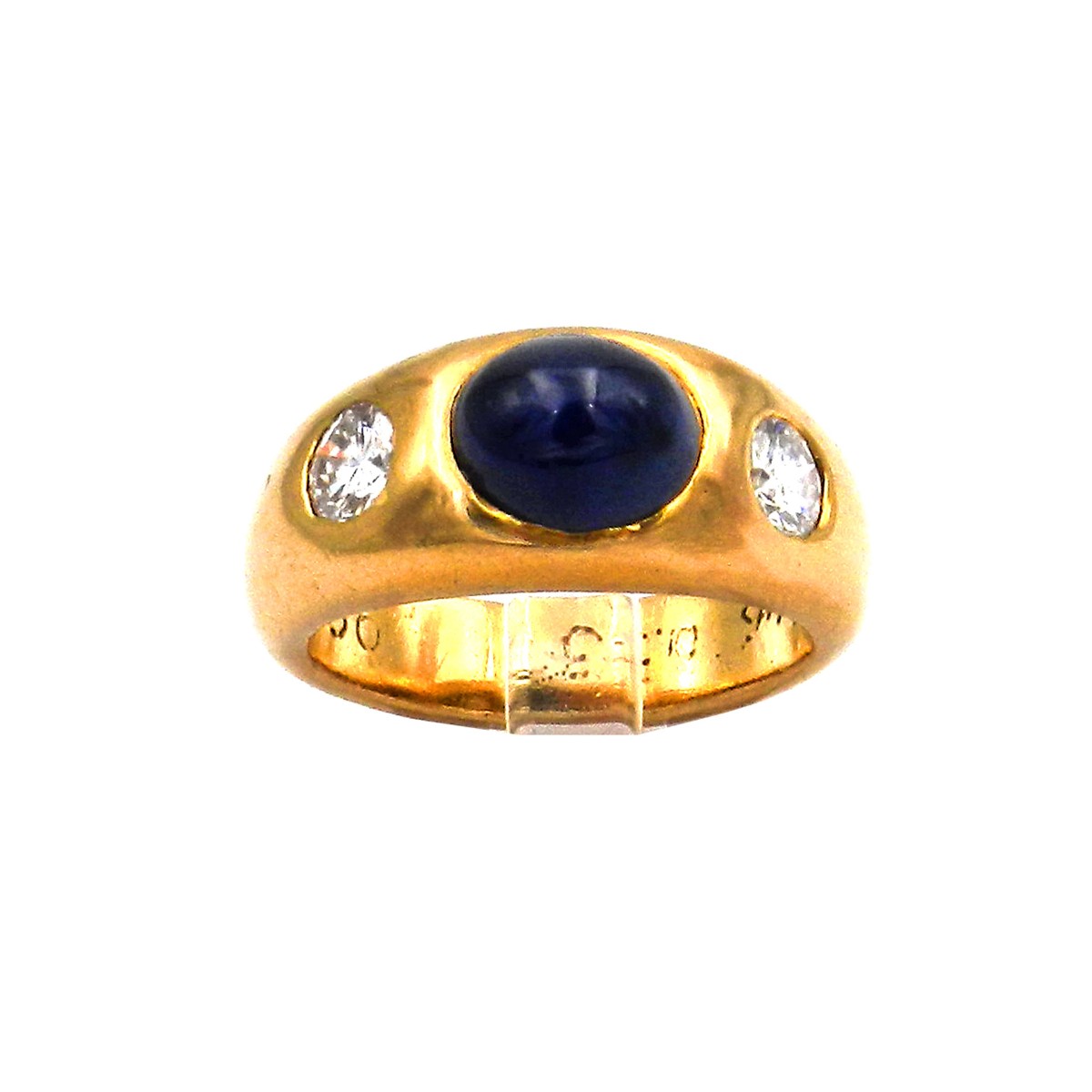 Saphir Diamant Bandring – Klassischer Alliance Ring mit 0,53 ct Brillanten in 18K Gold