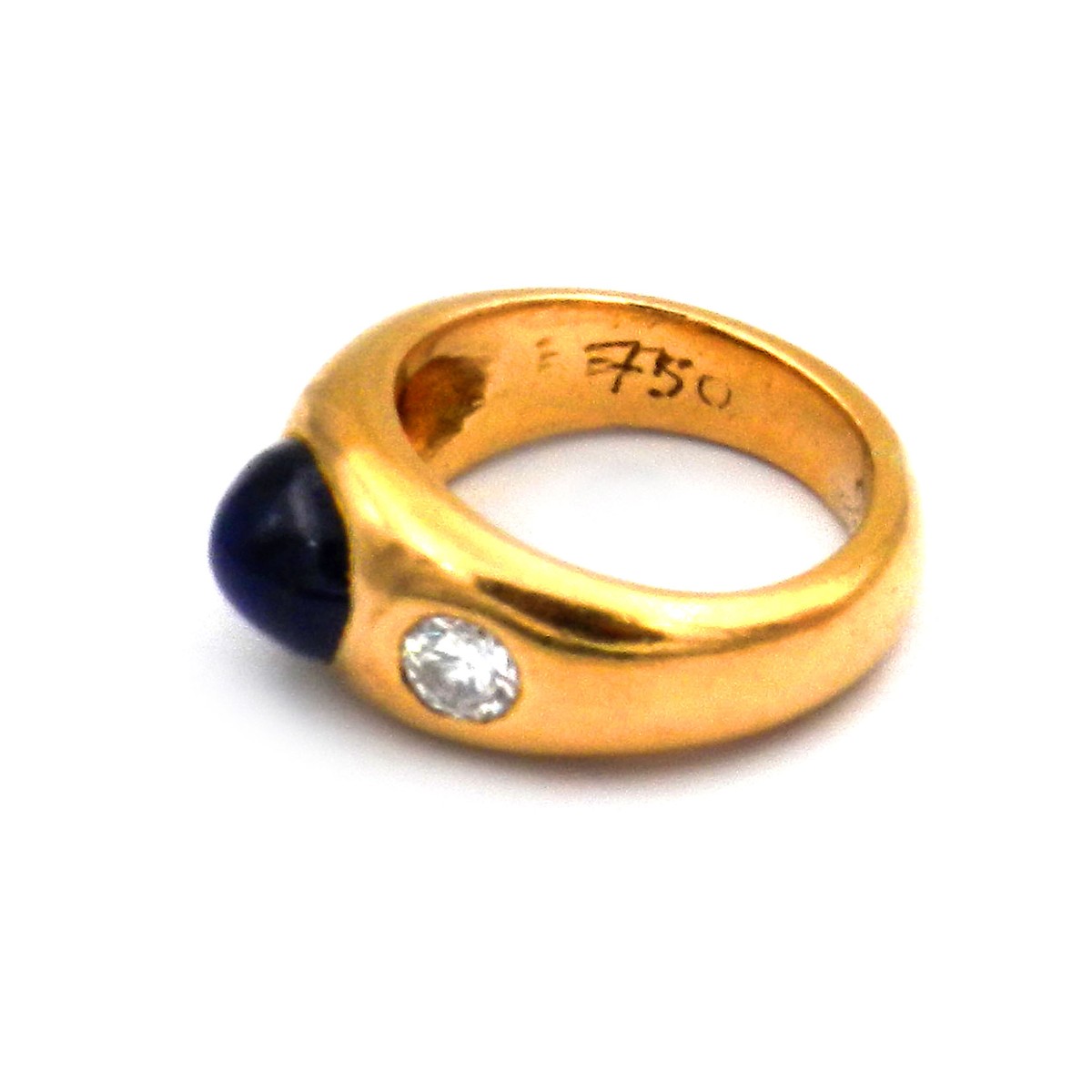 Saphir Diamant Bandring – Klassischer Alliance Ring mit 0,53 ct Brillanten in 18K Gold – Bild 5