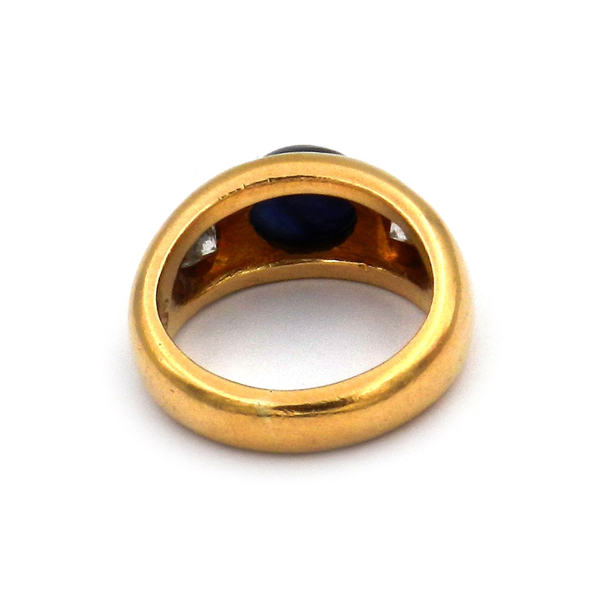 Saphir Diamant Bandring – Klassischer Alliance Ring mit 0,53 ct Brillanten in 18K Gold – Bild 7