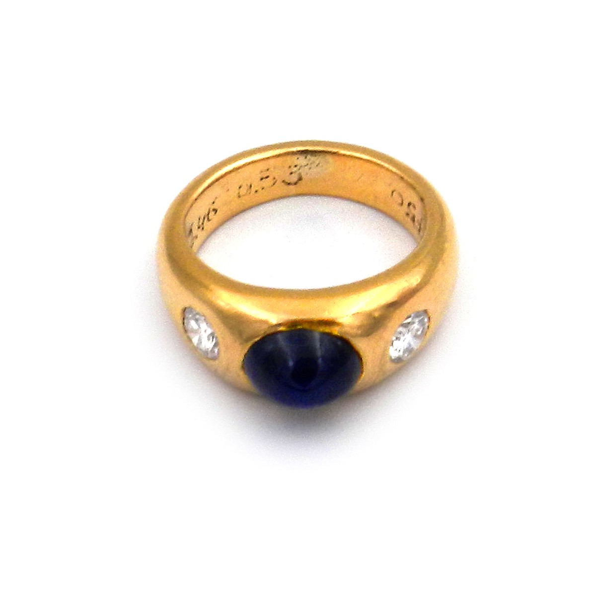 Saphir Diamant Bandring – Klassischer Alliance Ring mit 0,53 ct Brillanten in 18K Gold – Bild 3