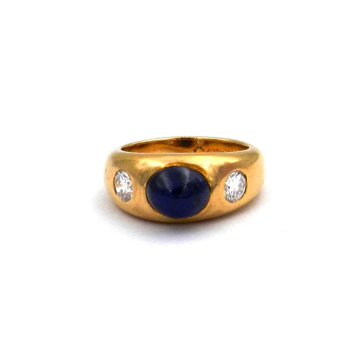 Saphir Diamant Bandring – Klassischer Alliance Ring mit 0,53 ct Brillanten in 18K Gold – Bild 6
