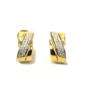 Diamant Gold Ohrringe als Halbcreolen mit 0.5 ct Brillanten