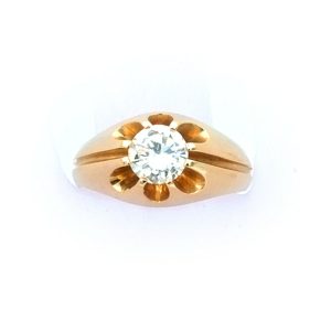 Vintage Diamant Solitär Ring mit 0.93 ct Brillant (Natürlich) in 14K Gelbgold