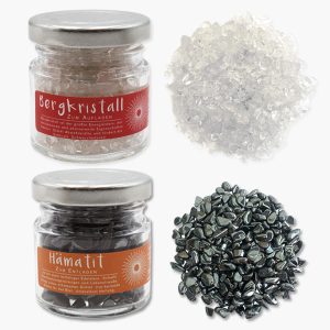 Entlade- Hämatit & Auflade- Bergkristall Set