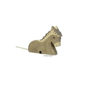 Holztiger Holzfigur Esel liegend
