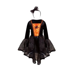 Great Pretenders Hexenkleid Spinnenhexe in Schwarz-Orange