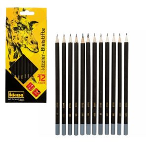 12 Skizzier-Bleistifte im Set, verschiedene Härtegrade