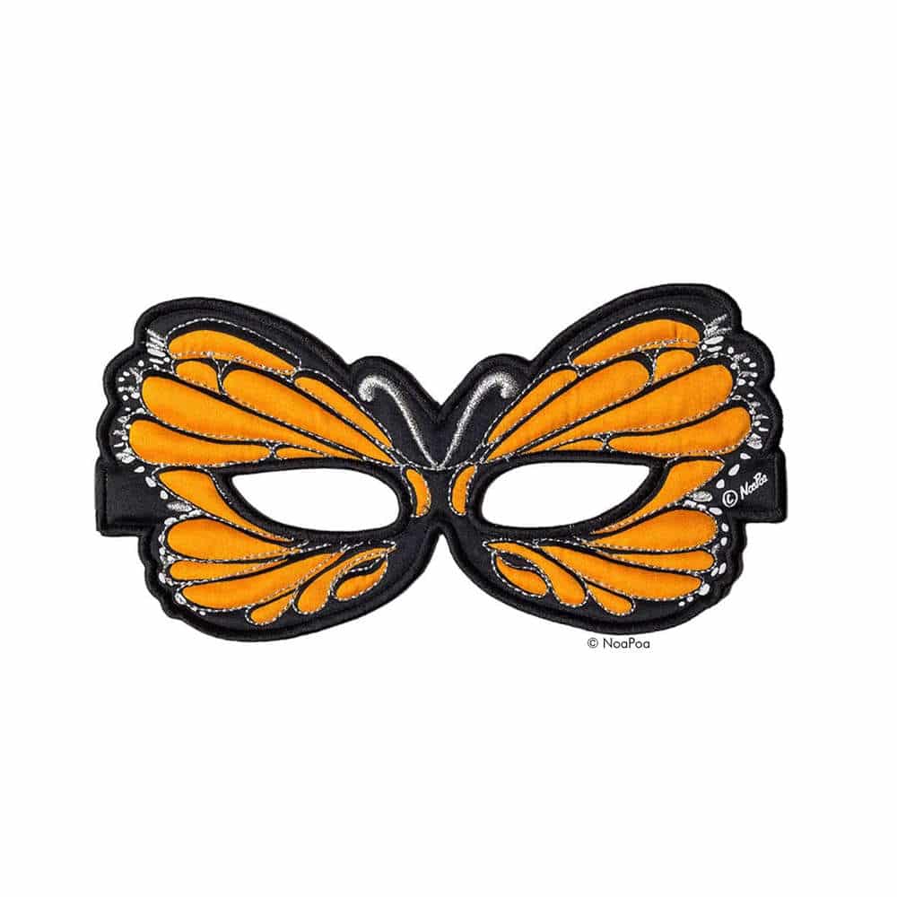 Dreamy Dress-Ups Maske Schmetterling Orange mit Glitzer