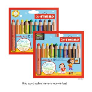 Buntstift STABILO Woody 3-in-1 im 10er Etui