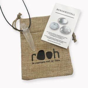 „Rooh“ Rohkristall Anhänger Lemurienquarz (Bergrkistall)